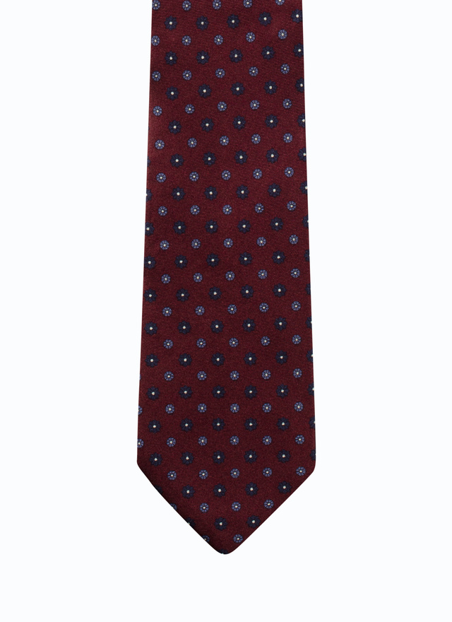 Cravate homme bordeaux satin de soie Fursac - F2OTIE-BR22-74