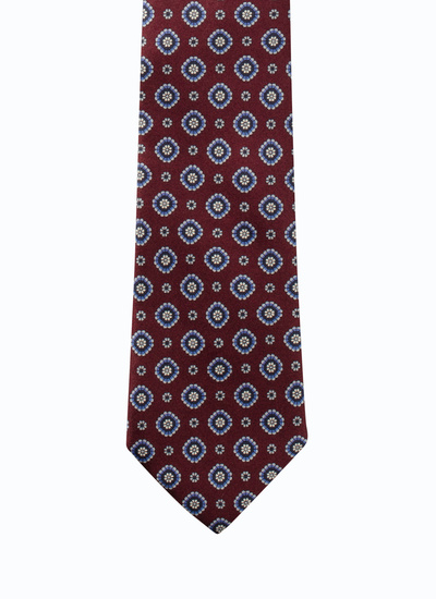 Cravate homme bordeaux satin de soie Fursac - F2OTIE-BR26-74