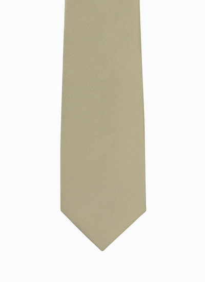 Cravate homme beige satin de soie Fursac - 23EF2OTIE-BR08/09
