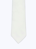 Cravate en satin de soie blanche - 22HF2OTIE-AR38/01