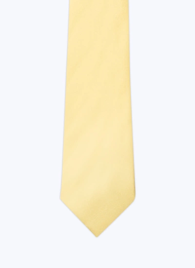 Cravate homme jaune satin de soie Fursac - F2OTIE-DR11-E003