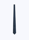 Cravate en soie bleu à imprimé - 21HF2OTIE-TR14/30