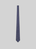 Cravate en soie bleue à motifs géométriques - 22EF2OTIE-VR27/33