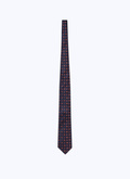 Cravate en soie bleu marine à imprimé paisley - 22HF2OTIE-AR34/30