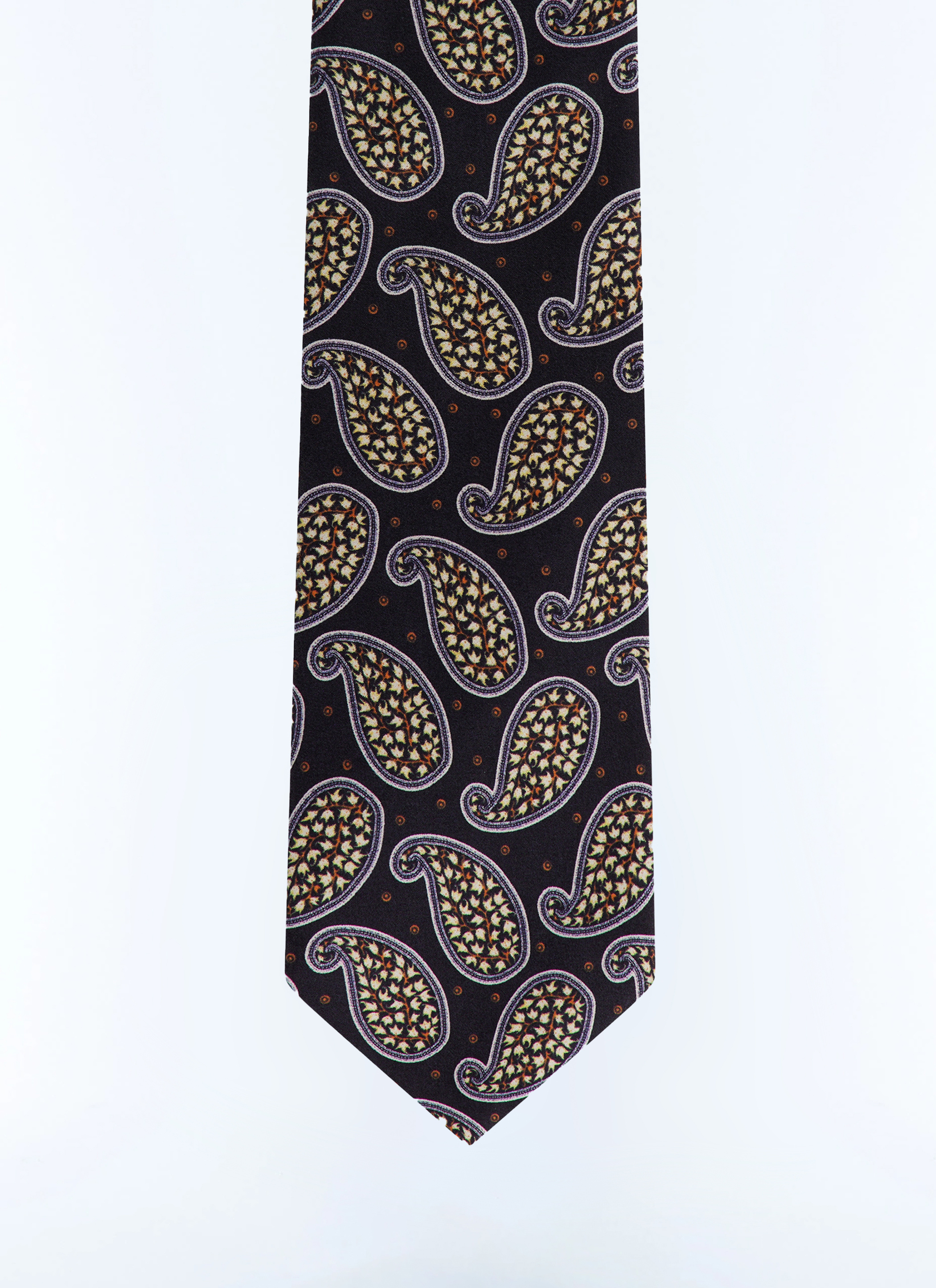 FURSAC - Cravate en soie à motif paisley - Homme - Taille Unique - Bleu