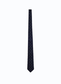 Cravate en soie bleu marine à pois - 22EF2OTIE-VR28/30