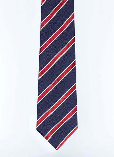 Cravate homme bleu marine soie Fursac - F2OTIE-GR31-D030