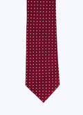 Cravate en soie bordeaux à pois - 21HF2OTIE-TR46/74