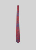 Cravate en soie bordeaux à imprimé fleurs - 22EF2OTIE-VR33/74