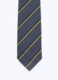 Cravate en soie grise à rayures - F2OTIE-AR08-27