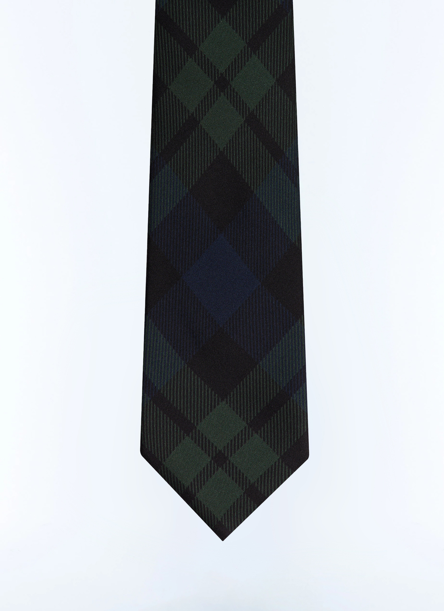 Cravate homme motif tartan vert anglais soie Fursac - F2OTIE-JR01-H011