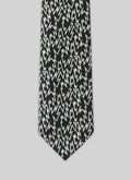 Cravate en soie noire à imprimé fantaisie - 22EF2OTIE-VR30/20