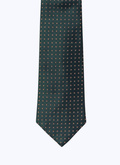 Cravate en soie verte à motif - 21HF2OTIE-TR08/41