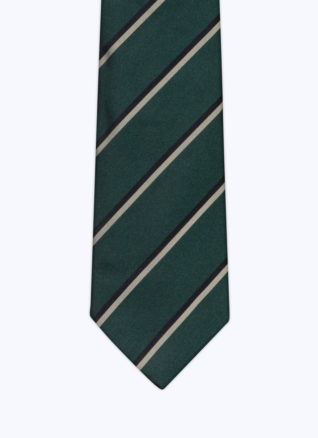 Cravate homme vert soie Fursac - 22HF2OTIE-AR08/41