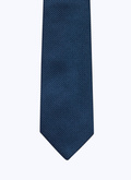 Cravate en soie bleu marine à pois - 20HF2OTIE-RR01/32