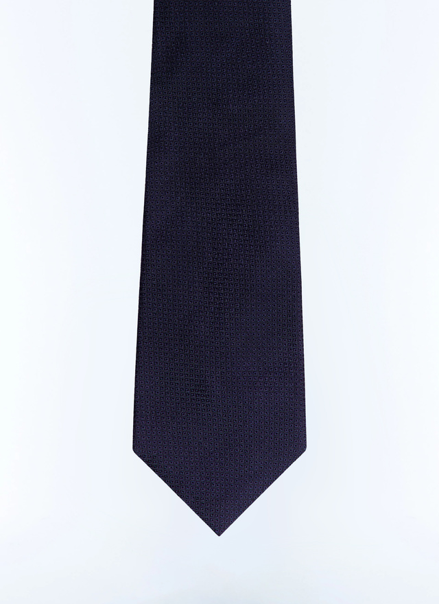 Cravate homme bleu marine soie Fursac - F2OTIE-JR04-D030