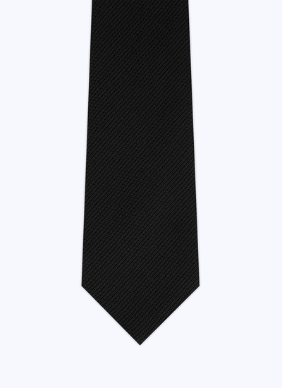 Cravate homme noir soie Fursac - 21HF2OTIE-TR45/20