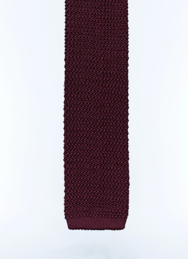 Cravate homme bordeaux tissu principal: 100% soie Fursac - F3KNIT-LR11-C014