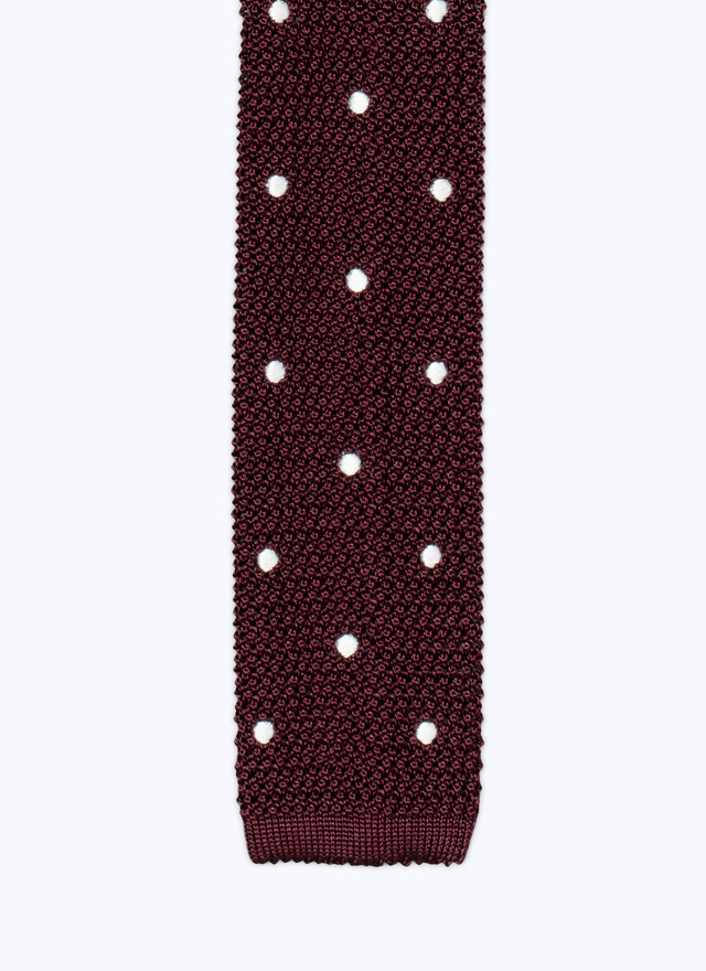 Cravate homme bordeaux tricot de soie Fursac - F3KNIT-I227-74