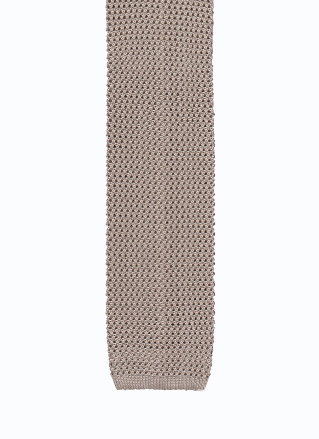 Cravate homme ecru tricot de soie Fursac - F3KNIT-T212-03