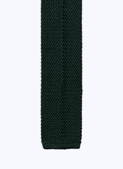 Cravate homme vert tricot de soie Fursac - F3KNIT-T212-H010