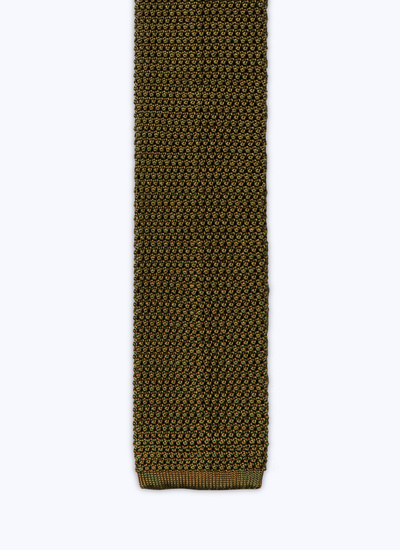 Cravate homme vert olive tricot de soie Fursac - PERF3KNIT-T212/44