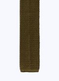 Cravate en tricot de soie vert olive - PERF3KNIT-T212/44