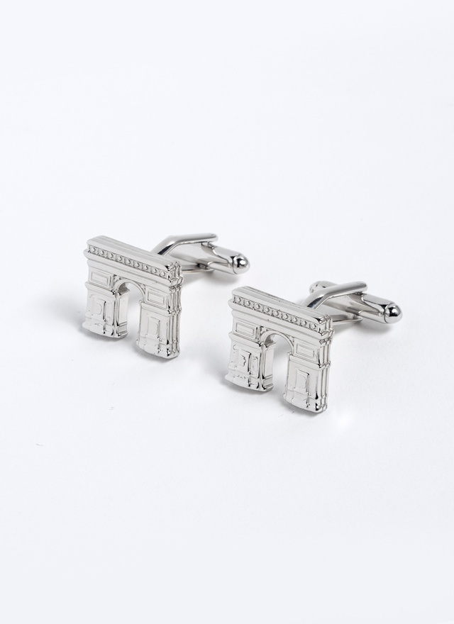 Men's cufflinks silvery zamak Fursac - D2BOUT-BR19-91