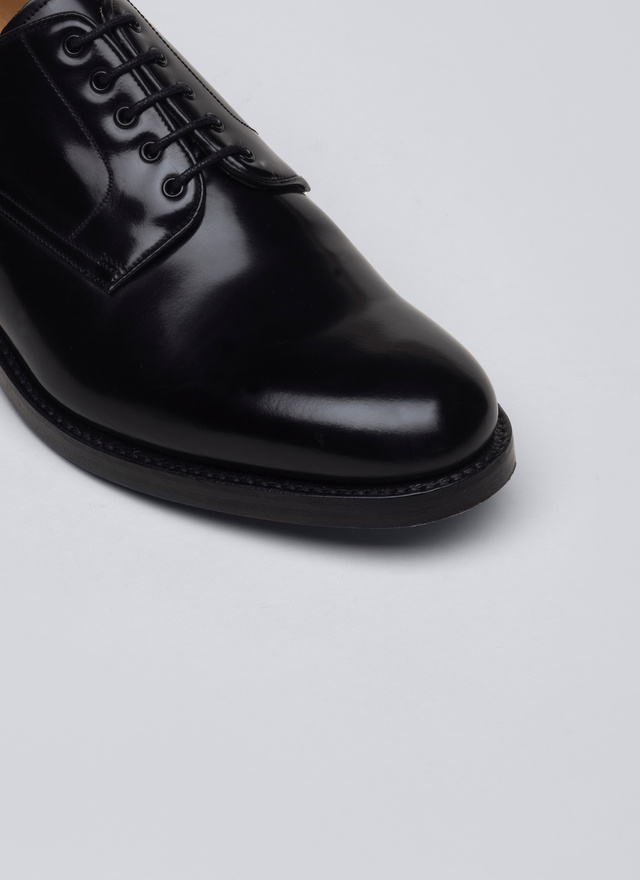 Men's black polished calf leather derby shoes Fursac - LDERBY-EC02-20