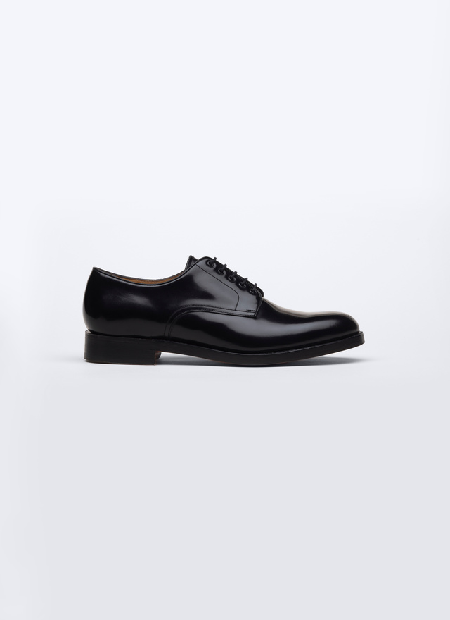 Men's derby shoes black polished calf leather Fursac - LDERBY-EC02-20