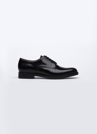 Men's derby shoes black polished calf leather Fursac - PERLDERBY-EC02/20