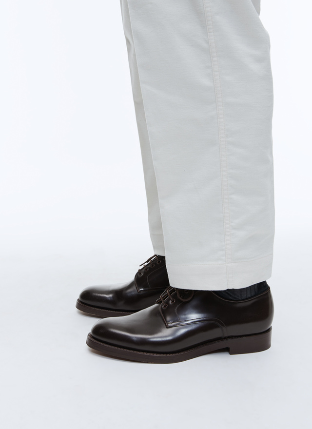 Men's brown derby shoes Fursac - LDERBY-EC02-18