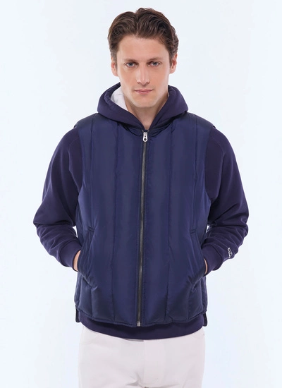 Doudoune homme bleu marine tissu déperlant Fursac - M3GPIU-GM12-D030