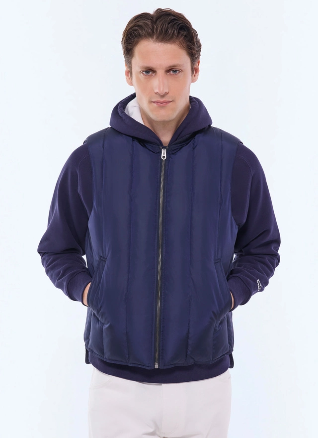 Doudoune homme bleu marine tissu déperlant Fursac - M3GPIU-GM12-D030
