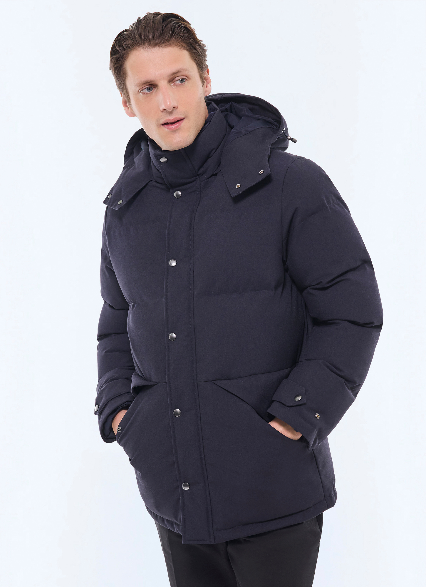 Doudoune homme bleu marine tissu technique déperlant Fursac - M3GPUF-CM33-D030