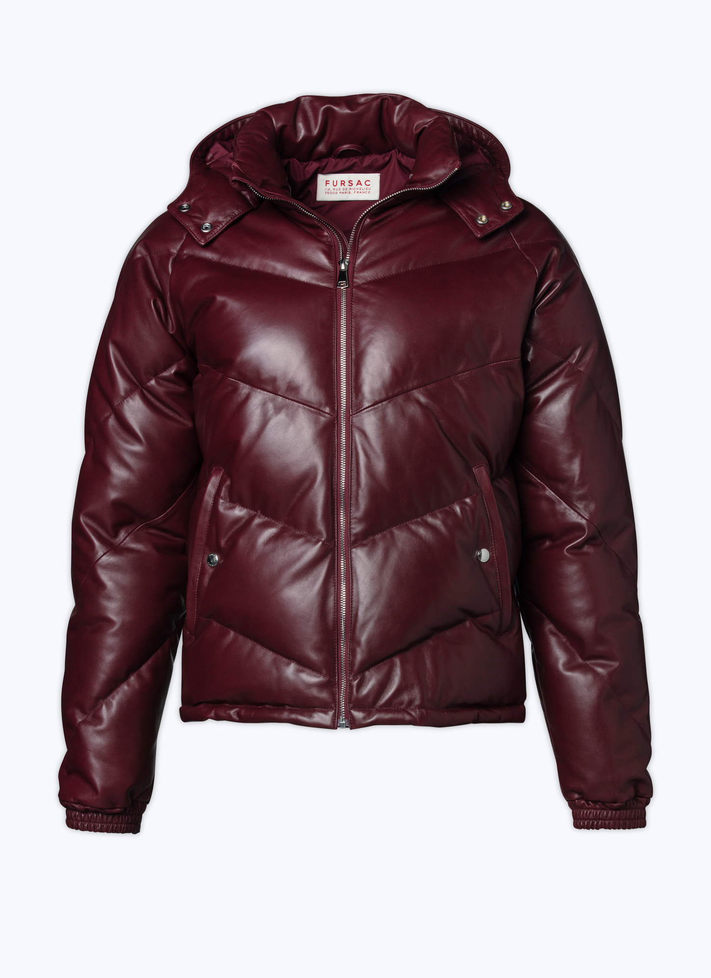 Men's burgundy down jacket Fursac - M3ALPE-AL06-73