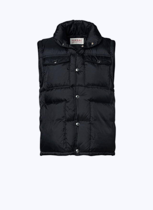 Men's black water-repellent rip stop fabric down jacket Fursac - 22HM3ALPI-AM25/20