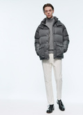 Grey water repellent down jacket - M3ATUF-TM19-27