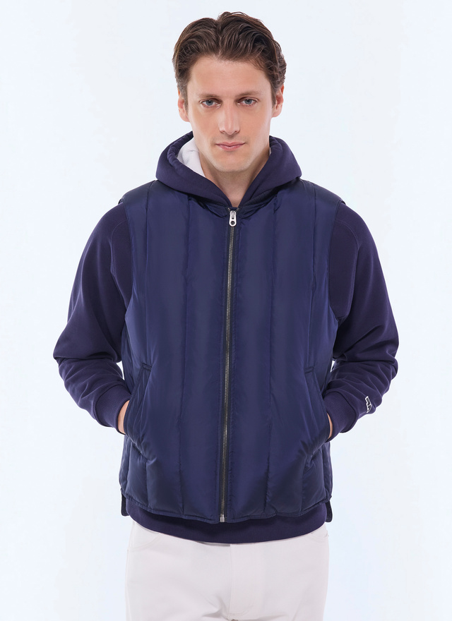 Men's down jacket navy blue water-repellent fabric Fursac - M3GPIU-GM12-D030