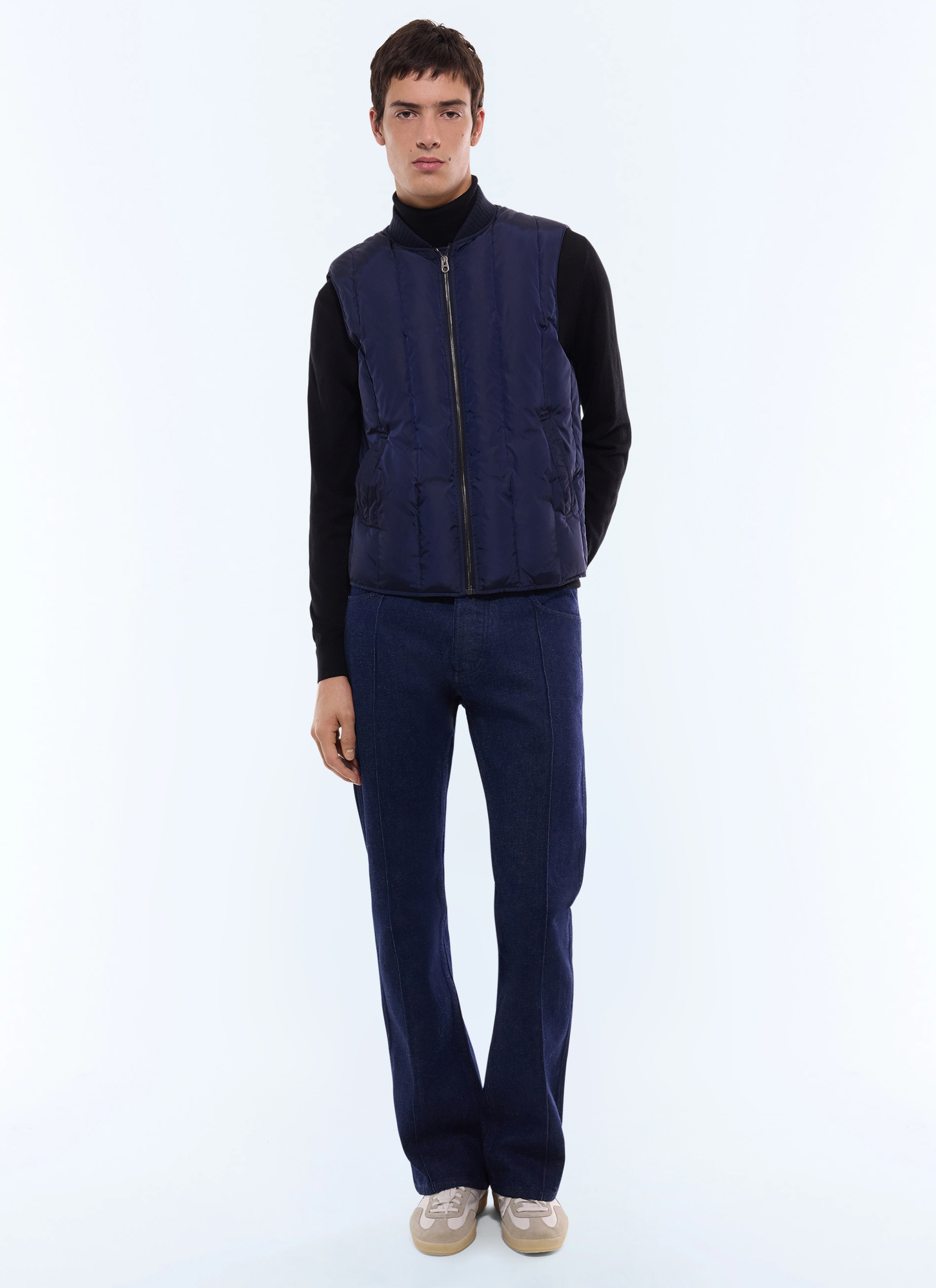 Fursac men's down jacket - Navy blue quilted water-repellent down jacket M3GPIU-GM12-D030