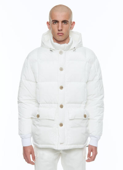 Men's down jacket white water-repellent technical canvas Fursac - M3CTUF-CM32-A001