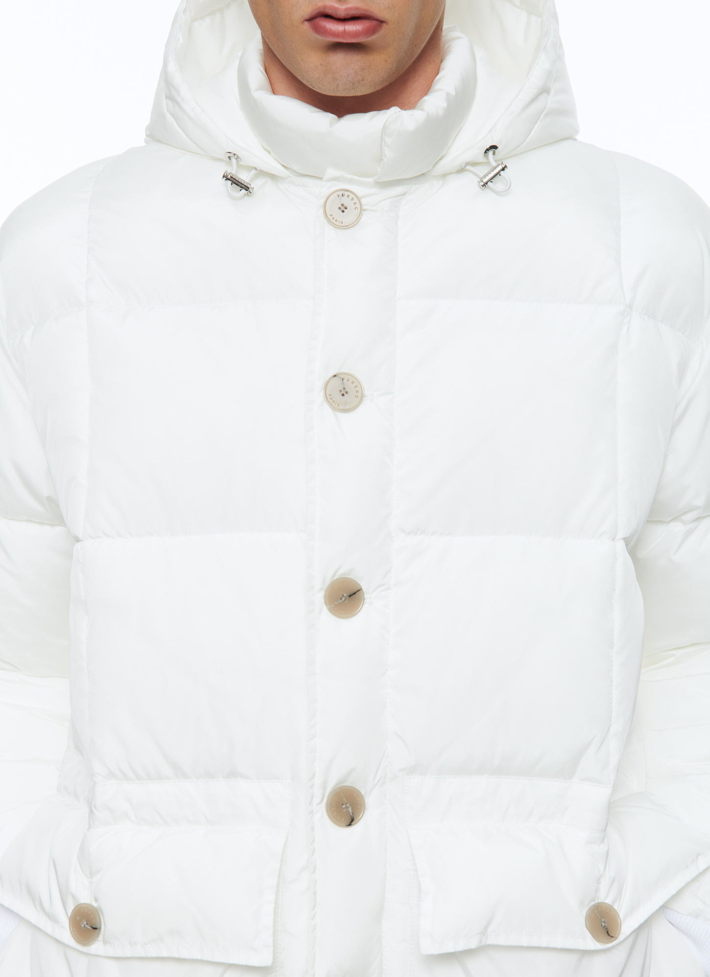 Men's down jacket white water-repellent technical canvas Fursac - M3CTUF-CM32-A001