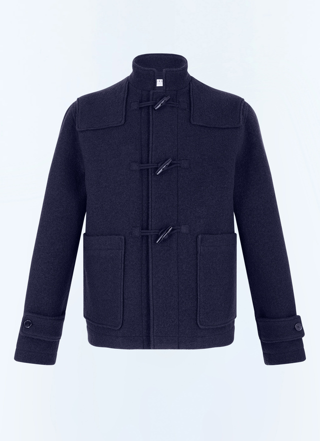 Duffle coat bleu homme laine duffle feutrée Fursac - M3GUFL-GM04-D030