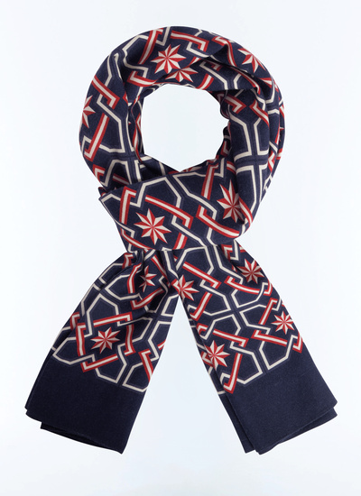 Écharpe homme bleu marine laine Fursac - D2ELFA-GR38-D030