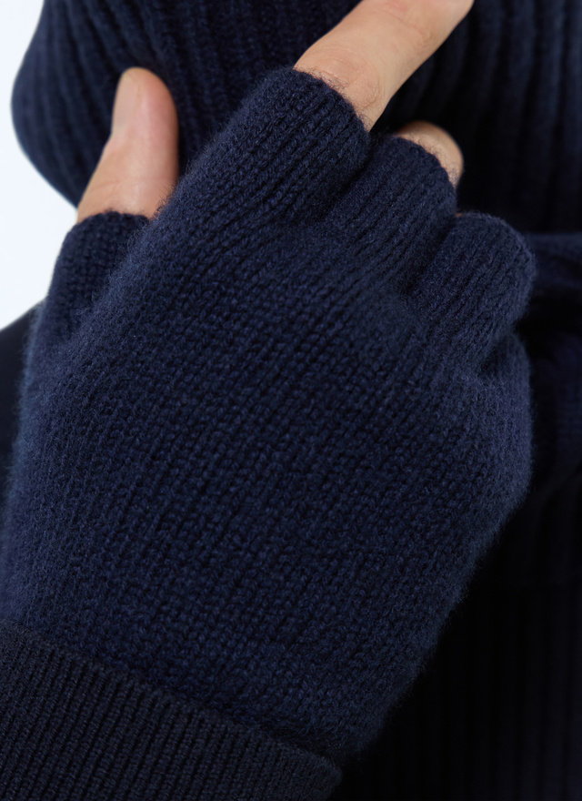 Écharpe homme bleu marine laine et cachemire Fursac - D2ESET-EA20-D030