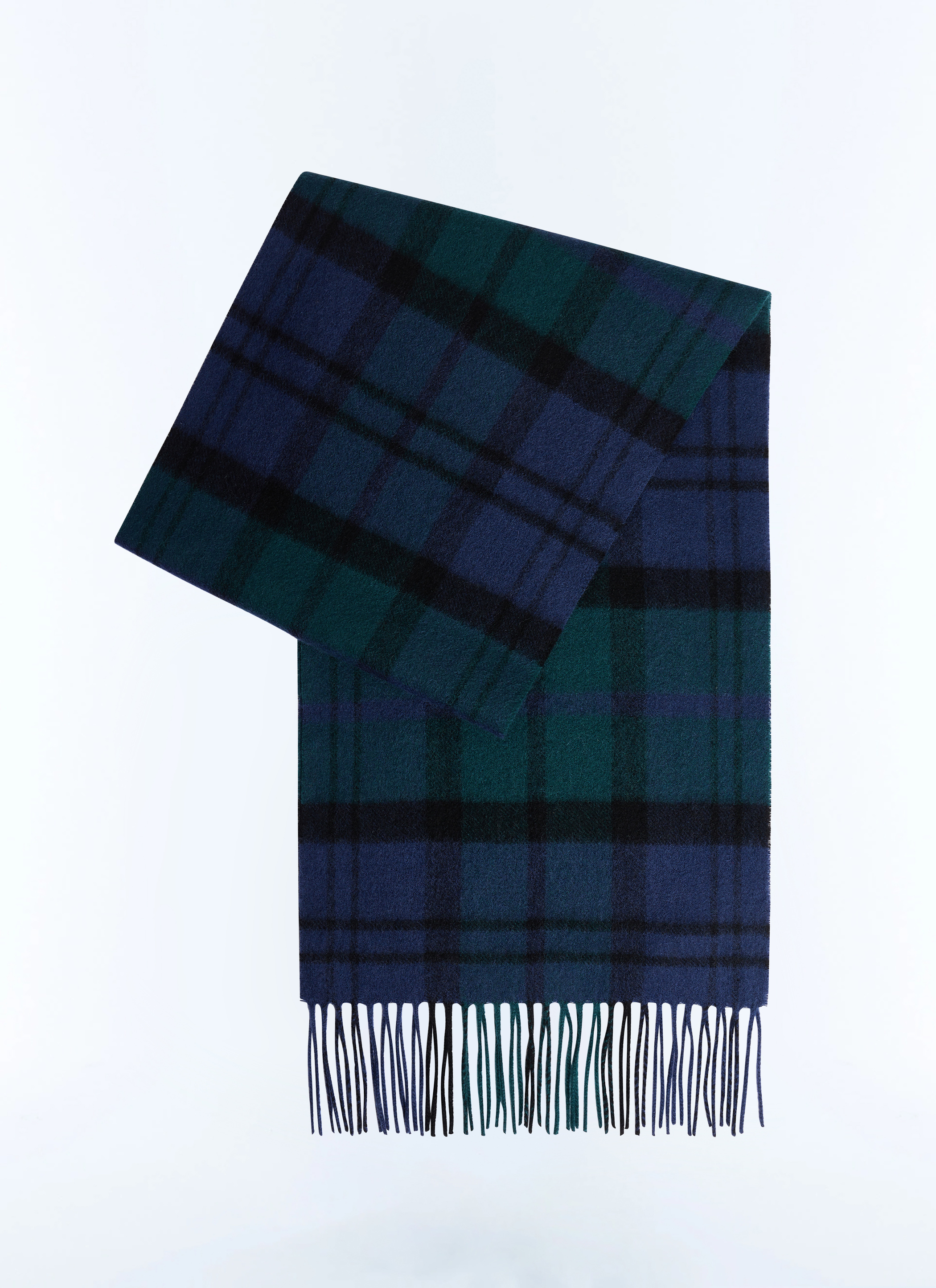Echarpe cache-nez homme 100 % CACHEMIRE tartan fond vert