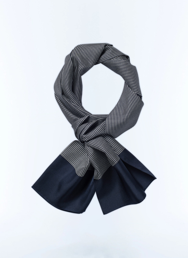 Foulard homme bleu marine soie Fursac - D2FOUL-B226-30