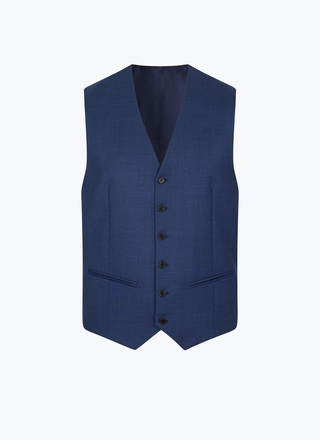 Gilet bleu homme laine vierge Fursac - G3BILG-OC31-D026