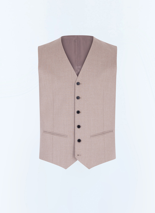 Gilet brun homme flanelle de laine vierge certifiée Fursac - G3BILG-GC17-A008