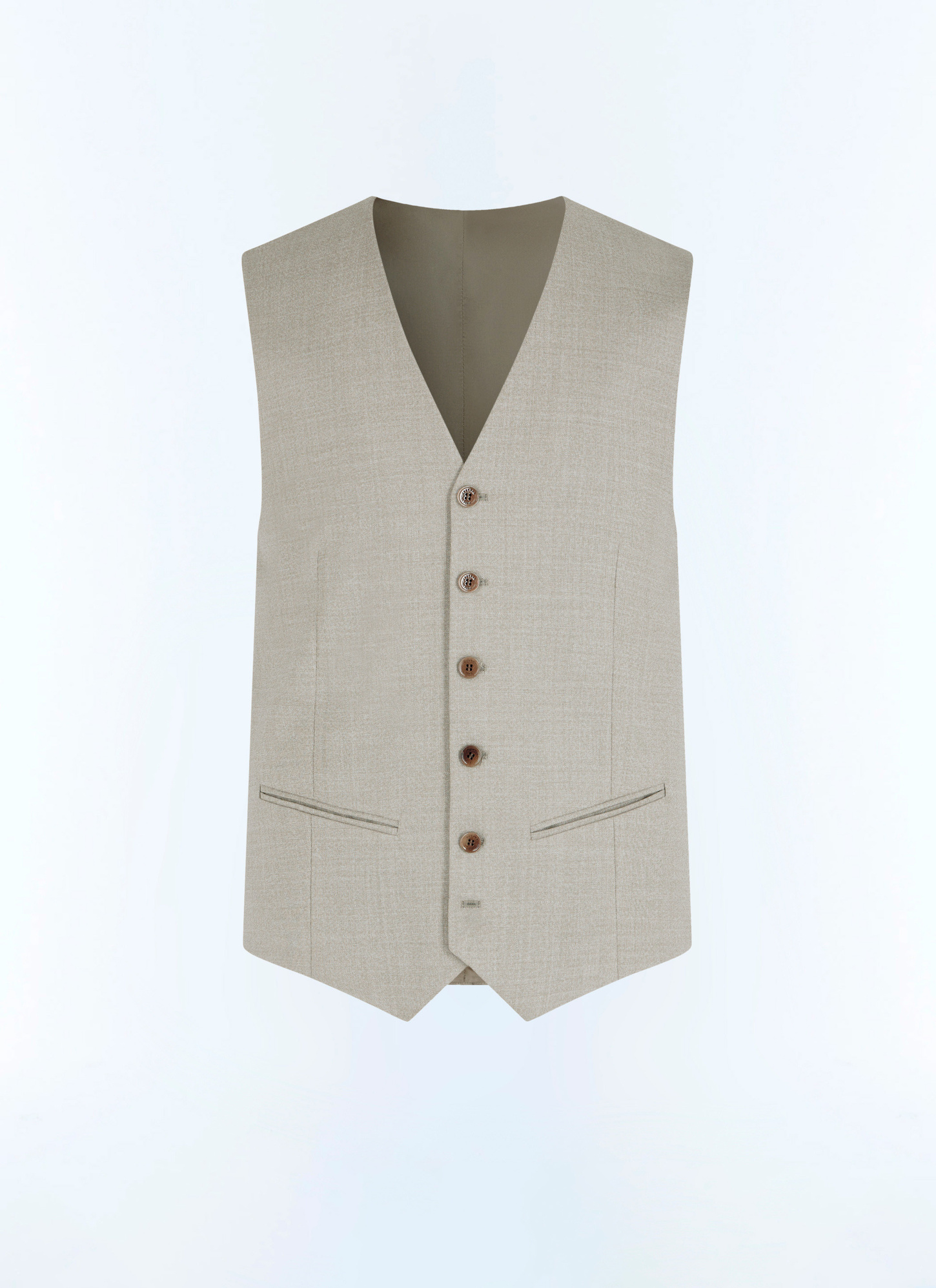 Gilet homme Fursac - Gilet de costume en toile de laine beige G3BILG-BC31-56